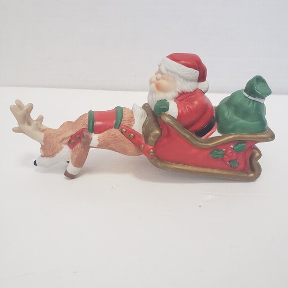 House of Lloyd Santa Claus Stocking Holder Porcelain 1991 Vintage Unused 7 inch - Picture 2 of 7